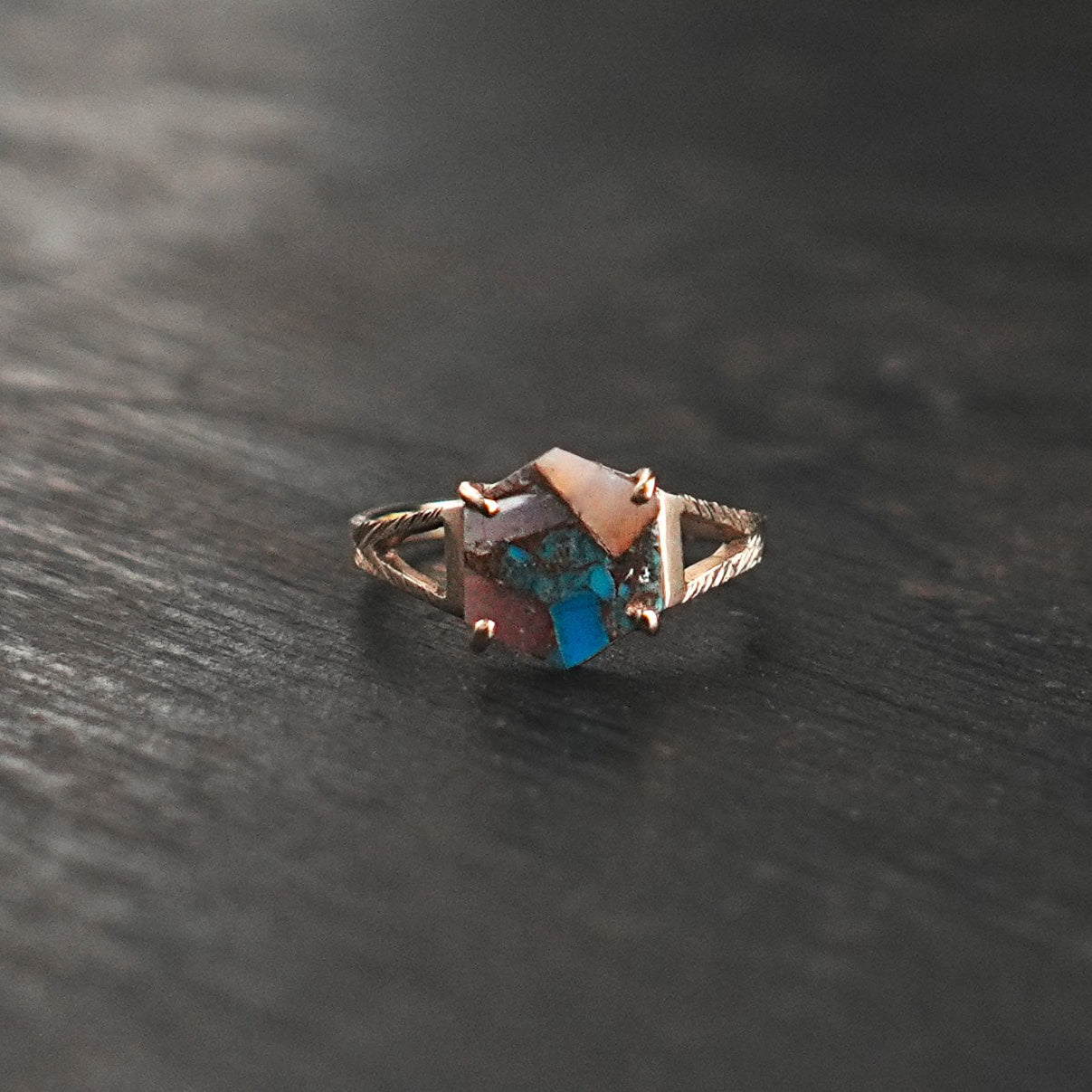 Gold Hexagon Ring