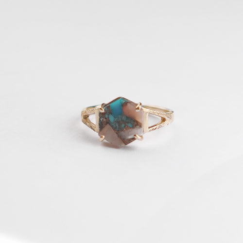 Gold Hexagon Ring