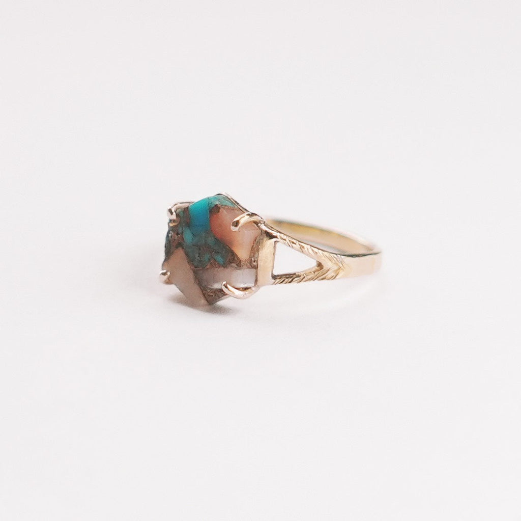 Gold Hexagon Ring
